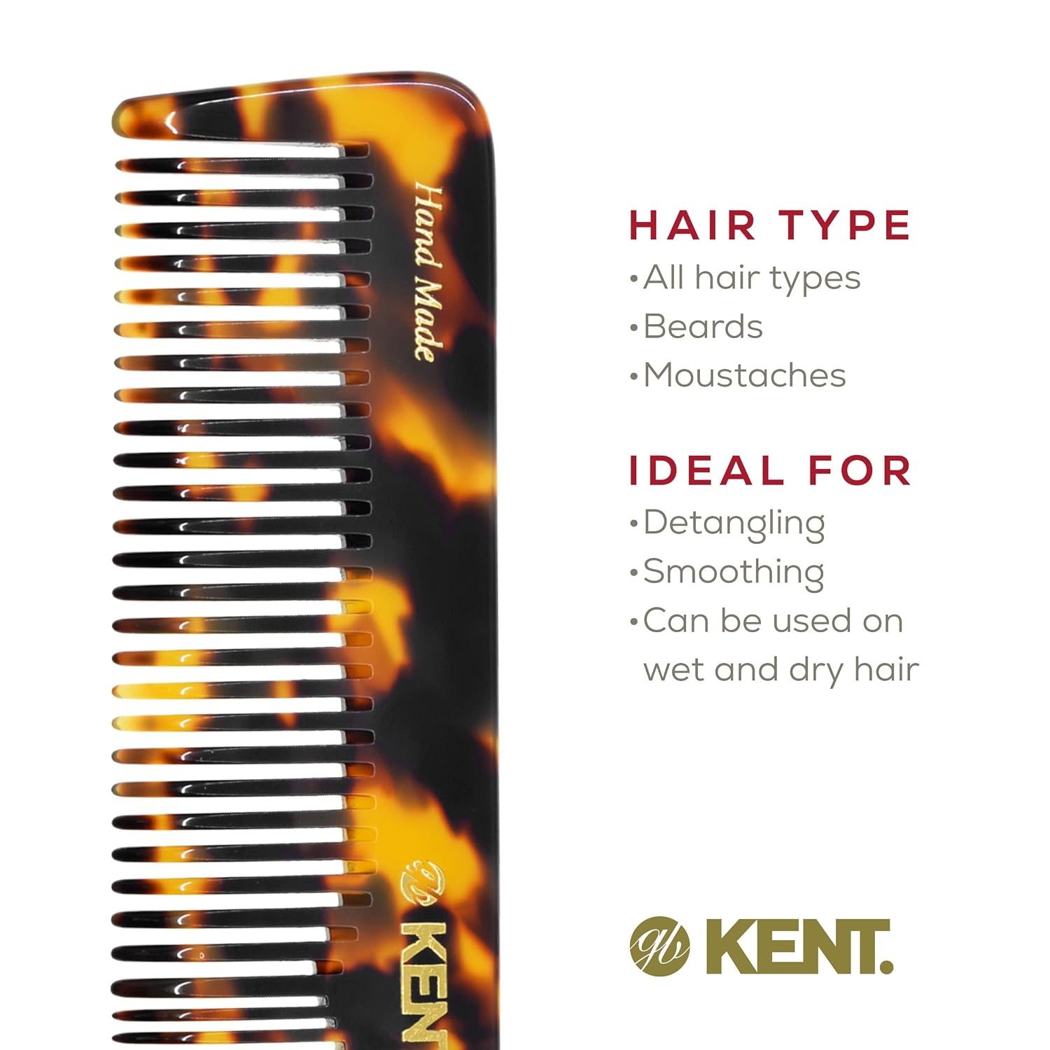 image:imageKent 16T TW Fine and Wide Tooth for Daily GroomingHandmade Styling Comb for All Hair TypesWet or Dry Hair Detangling Comb for Men and WomenSaw Cut Hand PolishedMade in EnglandYellow Tokyo