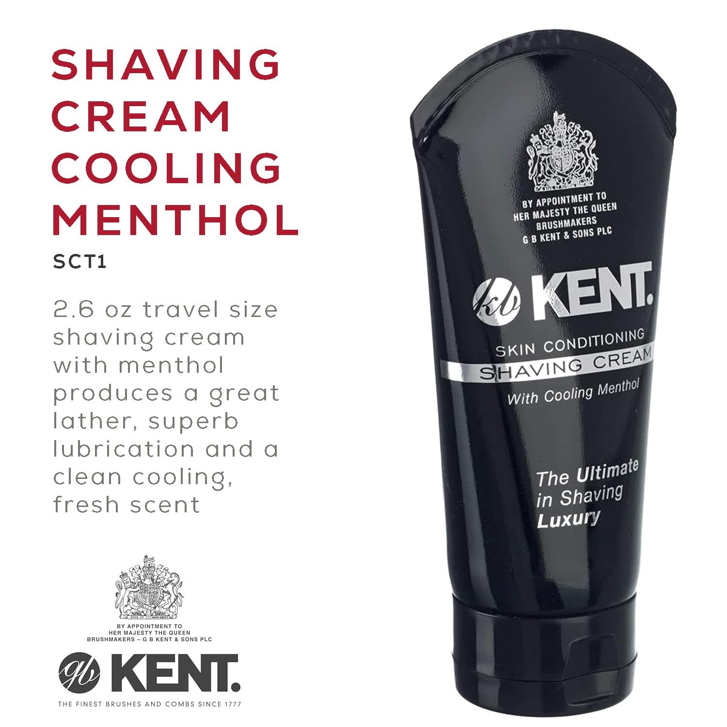 image:imageKent SCT1 Shaving Cream Tube for Smooth Cooling Menthol Shave Cream No More Nicks Cuts or Razor Burn Perfect Size for Travel or Home Great for Sensitive Skin and all Skin Types25 Ounce Pack of 1