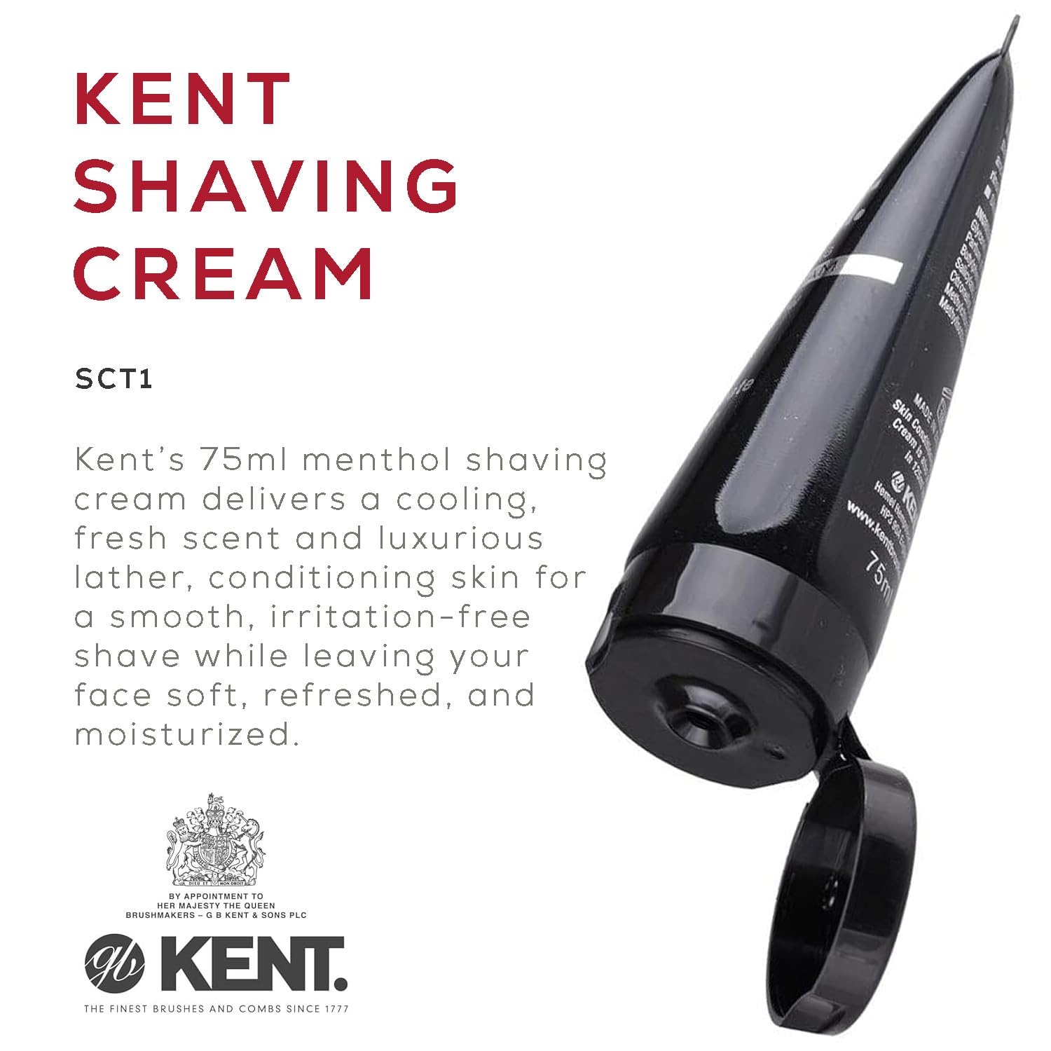 image:imageKent SCT1 Shaving Cream Tube for Smooth Cooling Menthol Shave Cream No More Nicks Cuts or Razor Burn Perfect Size for Travel or Home Great for Sensitive Skin and all Skin Types25 Ounce Pack of 1