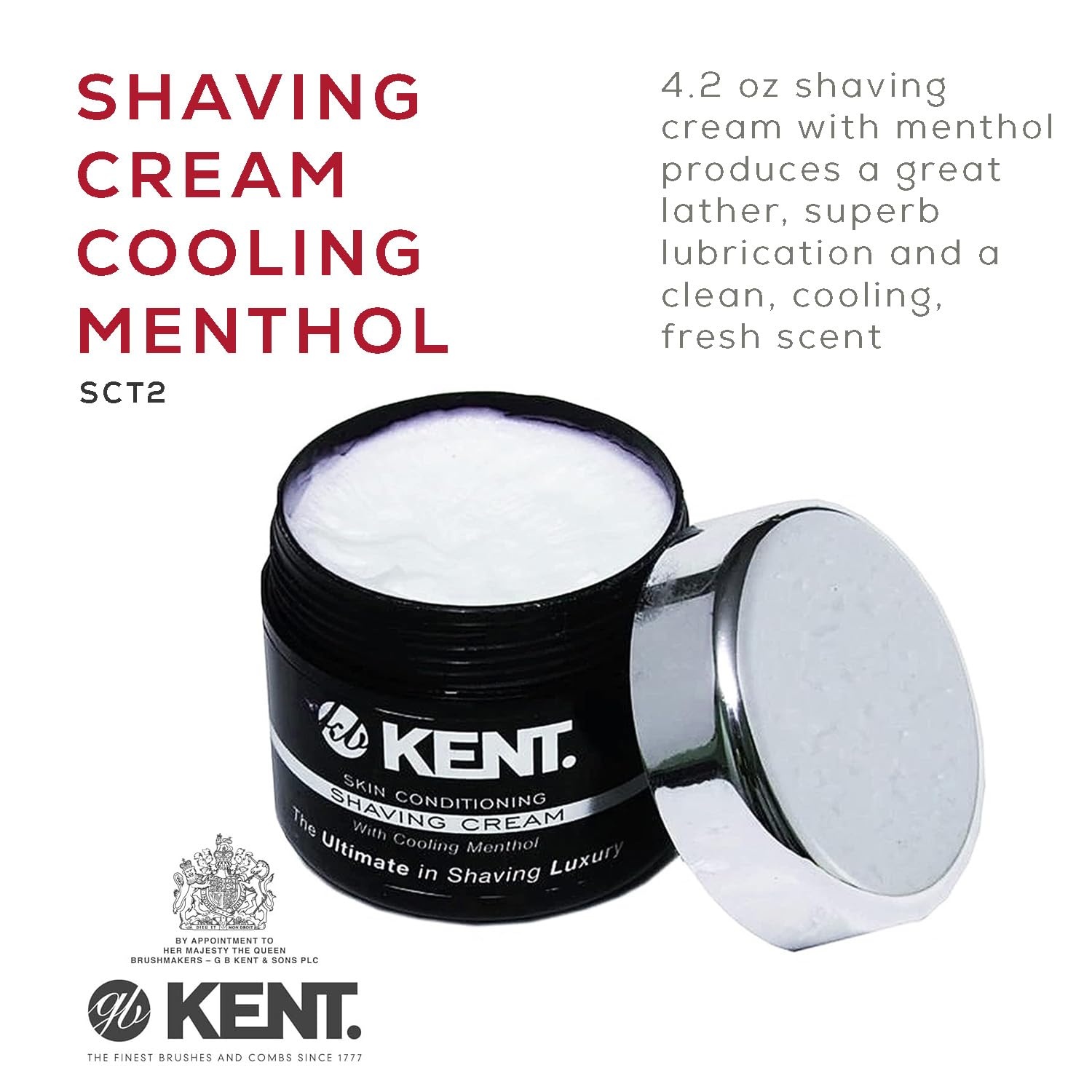 image:imageKent SCT1 Shaving Cream Tube for Smooth Cooling Menthol Shave Cream No More Nicks Cuts or Razor Burn Perfect Size for Travel or Home Great for Sensitive Skin and all Skin Types42 Ounce Pack of 1