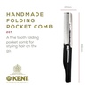 image:imageKent 20T Handmade Folding Pocket Comb for Men Fine Tooth Hair Comb Straightener for Everyday Grooming Styling Hair Beard or Mustache Use Dry or with Balms Saw Cut Hand Polished Made in EnglandGraphite