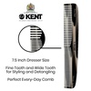 image:imageKent 9T Black Graphite Fine Tooth and Wide Tooth Detangler Comb  Large Handmade Dressing Comb for Wet Hair and Durable Grooming Hand Polished SawCut Made in EnglandTortoiseshell  Graphite