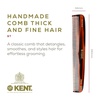 image:imageKent 9T Black Graphite Fine Tooth and Wide Tooth Detangler Comb  Large Handmade Dressing Comb for Wet Hair and Durable Grooming Hand Polished SawCut Made in EnglandBrown