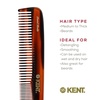 image:imageKent 9T Black Graphite Fine Tooth and Wide Tooth Detangler Comb  Large Handmade Dressing Comb for Wet Hair and Durable Grooming Hand Polished SawCut Made in EnglandBrown