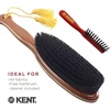 image:imageKent CS1B Clothes Brush Fabric Lint Remover for Cotton Wool Suede and Silk Pure Black Bristles Handcrafted Two Tone Cherrywood Veneer Remover for Dust Fluff and pet Hair Made in EnglandCR8