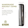 image:imageKent FOT Black Graphite Fine Tooth Comb for Men  Handmade Pocket Comb for Travel Styling Fine or Thinning Hair Mustache and Beard Care Handpolished SawCut Made in EnglandGraphite