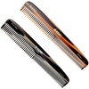 image:imageKent 9T Black Graphite Fine Tooth and Wide Tooth Detangler Comb  Large Handmade Dressing Comb for Wet Hair and Durable Grooming Hand Polished SawCut Made in EnglandTortoiseshell  Graphite