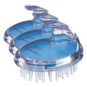 image:imageKENT SH1 BLU Scalp Scrubber Hair Brush amp Scalp Exfoliator with 42 Soft Rubber Bristles for Distributing Shampoo and Conditioner Shower Scalp Massage Tool3 Pack