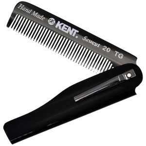 image:imageKent 20T Handmade Folding Pocket Comb for Men Fine Tooth Hair Comb Straightener for Everyday Grooming Styling Hair Beard or Mustache Use Dry or with Balms Saw Cut Hand Polished Made in EnglandGraphite