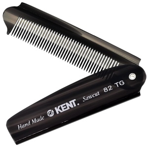 image:imageKent 82T Handmade Folding Pocket Comb for Men Fine Tooth Hair Comb Straightener for Everyday Grooming Styling Hair Beard or Mustache Use Dry or with Balms Saw Cut Hand Polished Made in EnglandGraphite
