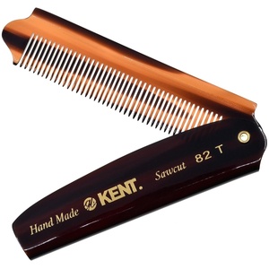 image:imageKent 82T Handmade Folding Pocket Comb for Men Fine Tooth Hair Comb Straightener for Everyday Grooming Styling Hair Beard or Mustache Use Dry or with Balms Saw Cut Hand Polished Made in EnglandTortoiseshell