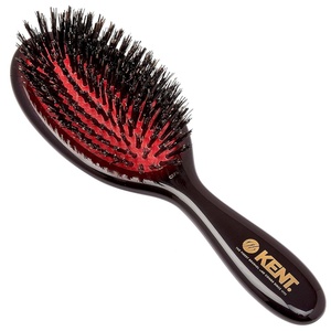 image:imageKent CSFS Classic Shine Large Oval Cushion Straightening Brush and Hair Detangler  Natural Black Boar Bristle Hair Brush  Shine Hair Brush and Scalp Scrubber for Short or ShoulderLength Thick HairSmall