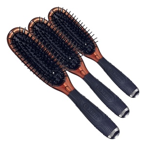 image:imageKent Minihog Detangler Brush Anti Static Hair Brush with Rounded Nylon Bristles for All Hair Types Travel Brush with Ergonomic Grip for Easy StylingLarge Pack of 3