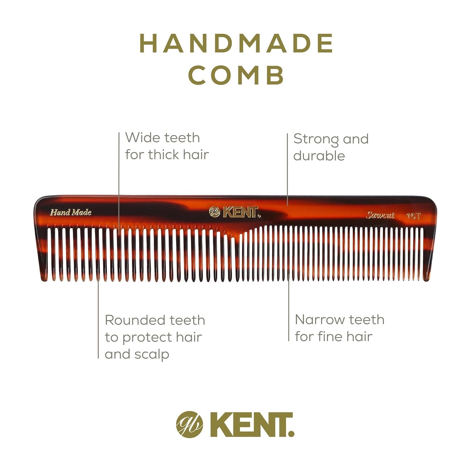 image:imageKent 16T G Black Graphite Fine and Wide Tooth for Daily GroomingHandmade Styling Comb for All Hair TypesWet or Dry Hair Detangling Comb for Men and WomenSaw Cut Hand PolishedMade in EnglandCombo
