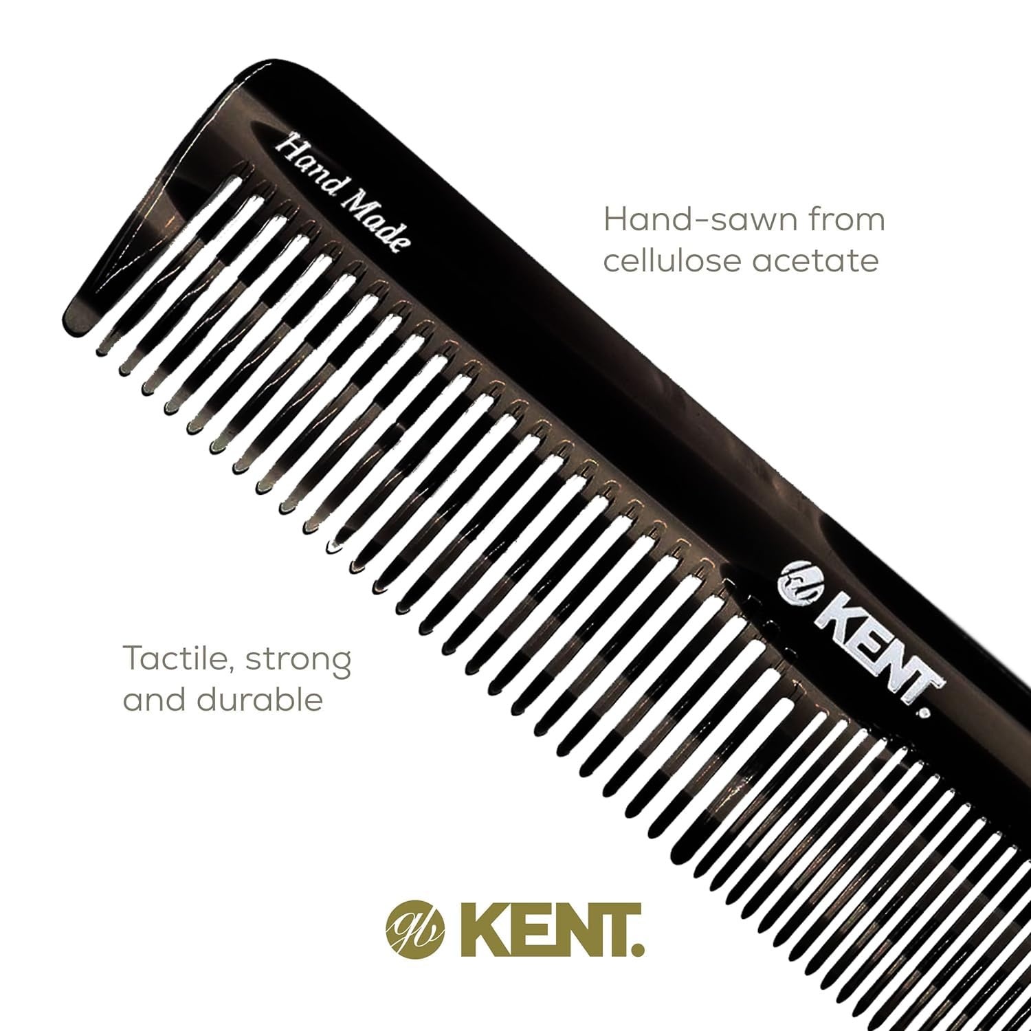 image:imageKent 16T G Black Graphite Fine and Wide Tooth for Daily GroomingHandmade Styling Comb for All Hair TypesWet or Dry Hair Detangling Comb for Men and WomenSaw Cut Hand PolishedMade in EnglandGraphite