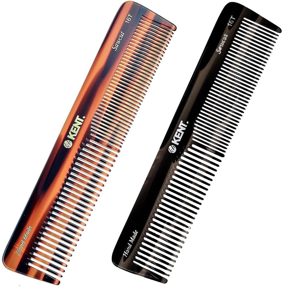 image:imageKent 16T G Black Graphite Fine and Wide Tooth for Daily GroomingHandmade Styling Comb for All Hair TypesWet or Dry Hair Detangling Comb for Men and WomenSaw Cut Hand PolishedMade in EnglandCombo