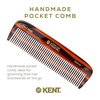 image:imageKent 12T Wide Tooth Detangling Comb  Handmade Pocket Comb for Thick Curly and Wavy Hair Large Tooth for Grooming Hair Beard and Mustache  SawCut and Hand PolishedTortoiseshell