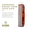 image:imageKent 12T Wide Tooth Detangling Comb  Handmade Pocket Comb for Thick Curly and Wavy Hair Large Tooth for Grooming Hair Beard and Mustache  SawCut and Hand PolishedTortoiseshell