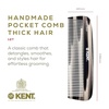 image:imageKent 12T Wide Tooth Detangling Comb  Handmade Pocket Comb for Thick Curly and Wavy Hair Large Tooth for Grooming Hair Beard and Mustache  SawCut and Hand PolishedGraphite