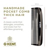 image:imageKent 12T Wide Tooth Detangling Comb  Handmade Pocket Comb for Thick Curly and Wavy Hair Large Tooth for Grooming Hair Beard and Mustache  SawCut and Hand PolishedGraphite