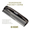 image:imageKent 12T Wide Tooth Detangling Comb  Handmade Pocket Comb for Thick Curly and Wavy Hair Large Tooth for Grooming Hair Beard and Mustache  SawCut and Hand PolishedGraphite