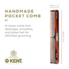 image:imageKent 2T Fine and Wide Tooth Comb For Men for Small Beard and Mustache Daily Hair Styling and Mens Grooming Comb All Hair Types Handmade Sawcut and Polished in EnglandPack of 2