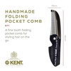 image:imageKent 87T Black Graphite Handmade Folding Pocket Comb for Men Fine Tooth Hair Comb Straightener for Everyday Grooming Styling Hair Beard or Mustache Saw Cut Hand Polished Made in EnglandGraphite