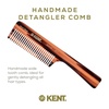 image:imageKent 91T TW Detangler Comb for Women Wide Tooth Hair Comb for Curly and Wavy Hair  for use in Dry or Wet Hair Large Handle Shower Comb for Effective Detangling Handmade Sawcut and PolishedTortoiseshell