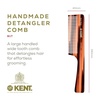 image:imageKent 91T TW Detangler Comb for Women Wide Tooth Hair Comb for Curly and Wavy Hair  for use in Dry or Wet Hair Large Handle Shower Comb for Effective Detangling Handmade Sawcut and PolishedTortoiseshell