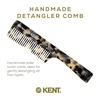 image:imageKent 91T TW Detangler Comb for Women Wide Tooth Hair Comb for Curly and Wavy Hair  for use in Dry or Wet Hair Large Handle Shower Comb for Effective Detangling Handmade Sawcut and PolishedWhite Tokyo