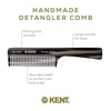 image:imageKent 91T TW Detangler Comb for Women Wide Tooth Hair Comb for Curly and Wavy Hair  for use in Dry or Wet Hair Large Handle Shower Comb for Effective Detangling Handmade Sawcut and PolishedGraphite