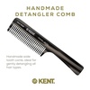 image:imageKent 91T TW Detangler Comb for Women Wide Tooth Hair Comb for Curly and Wavy Hair  for use in Dry or Wet Hair Large Handle Shower Comb for Effective Detangling Handmade Sawcut and PolishedGraphite