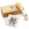 image:imageKent BRD2 Boar Bristle Beard Brush for Men  Specially Cut Natural White Boar Bristle for Flawless Shaping and Grooming Ergonomic PistolLike Grip Wood Handle Dry or Wet Beard Distributes OilsBRD2FOT81T