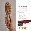 image:imageKent LC4 Finest Detangler Brush Cherrywood Oval Hairbrush with Boar Bristles for Medium to Thick Hair of All Lengths SalonStyle Straightening ToolLC4