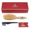 image:imageKent LHS9 Satinwood Pure White WireLaid Natural Boar Bristle Oval Hairbrush in an Elegant Presentation Case for Daily Grooming Medium Thickness Hair and Promotes Natural Shine Handmade in EnglandLHS9