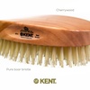 image:imageKent MC4 Mens Hair and Beard Brush Kit Exfoliating Natural Boar Bristle Hair Brush Cherrywood Base with Firm Bristles for Coarse Hair Types  LPC3 Brush Cleaner  Premium Grooming SetMC4