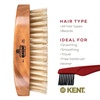 image:imageKent MC4 Mens Hair and Beard Brush Kit Exfoliating Natural Boar Bristle Hair Brush Cherrywood Base with Firm Bristles for Coarse Hair Types  LPC3 Brush Cleaner  Premium Grooming SetMC4