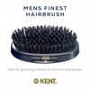 image:imageKent MN11 Finest Mens Hair and Facial Brush for Beard Care  100 Natural Black Boar Bristle Brush for Mens Grooming Scalp Stimmulating 360 Wave and Beard Straightener For Mens Hair CareMN11