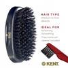 image:imageKent MN11 Finest Mens Hair and Facial Brush for Beard Care  100 Natural Black Boar Bristle Brush for Mens Grooming Scalp Stimmulating 360 Wave and Beard Straightener For Mens Hair CareMN11