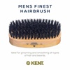 image:imageKent MS23 Finest Mens Rectangular 100 Natural Satinwood amp Beechwood Military Hair Brush with Medium Black Bristle for Mens Grooming Scalp Brush 360 Wave and Beard StraightenerMS23