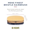 image:imageKent MS23 Finest Mens Rectangular 100 Natural Satinwood amp Beechwood Military Hair Brush with Medium Black Bristle for Mens Grooming Scalp Brush 360 Wave and Beard StraightenerMS23