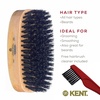 image:imageKent MS23 Finest Mens Rectangular 100 Natural Satinwood amp Beechwood Military Hair Brush with Medium Black Bristle for Mens Grooming Scalp Brush 360 Wave and Beard StraightenerMS23