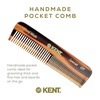 image:imageKent OT Tortoise Pocket Comb  Handmade Fine and Wide Tooth Hair Comb for Men Women and Kids  Travel Beard and Mustache Comb  Saw Cut and Hand Polished Made in EnglandTortoiseshell