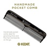 image:imageKent OT Tortoise Pocket Comb  Handmade Fine and Wide Tooth Hair Comb for Men Women and Kids  Travel Beard and Mustache Comb  Saw Cut and Hand Polished Made in EnglandGraphite
