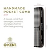 image:imageKent OT Tortoise Pocket Comb  Handmade Fine and Wide Tooth Hair Comb for Men Women and Kids  Travel Beard and Mustache Comb  Saw Cut and Hand Polished Made in EnglandGraphite