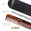image:imageKent OT Tortoiseshell Pocket Comb  Handmade Fine and Wide Tooth Hair Comb for Men Women and Kids  Travel Beard and Mustache Comb  Saw Cut and Hand Polished Made in EnglandLeather Case