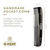 image:imageKent R7T Black Graphite Fine and Wide Tooth Hair Comb Handmade Pocket Comb for Men Best Beard and Mustache Comb for Everyday Grooming and Styling Sawcut Made in EnglandGraphite