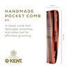 image:imageKent R7T Black Graphite Fine and Wide Tooth Hair Comb Handmade Pocket Comb for Men Best Beard and Mustache Comb for Everyday Grooming and Styling Sawcut Made in EnglandTortoiseshell
