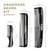 image:imageKent Set Mens Hair Pocket Combs Tortoise 81T XSmall FOT All Fine Tooth R7t Double Toothed Fine and Coarse Best Hair Beard and Mustache Grooming Kit for Travel and Home Care Handmade in EnglandGraphite