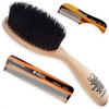 image:imageKent BRD2 Boar Bristle Beard Brush for Men  Specially Cut Natural White Boar Bristle for Flawless Shaping and Grooming Ergonomic PistolLike Grip Wood Handle Dry or Wet Beard Distributes OilsBRD5FOT81T